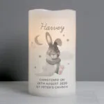 Personalised Baby Bunny Design LED Night Light Pillar Candle