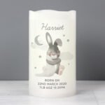 Personalised Baby Bunny Design LED Night Light Pillar Candle - Image 2