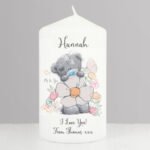 Personalised Me to You Floral Design Pillar Candle