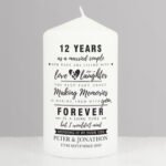 Personalised Typography Anniversary Pillar Candle