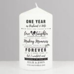 Personalised Typography Anniversary Pillar Candle - Image 2