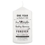Personalised Typography Anniversary Pillar Candle - Image 4