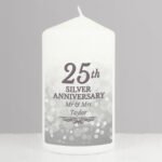 Personalised '25th Silver Anniversary' Pillar Candle - Image 3