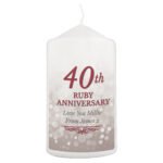Personalised '40th Ruby Anniversary' Pillar Candle - Image 5
