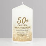 Personalised '50th Golden Anniversary' Pillar Candle - Image 3
