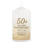 Personalised '50th Golden Anniversary' Pillar Candle - Image 5