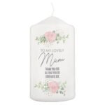 Personalised Any Message Abstract Rose Design Pillar Candle - Image 7