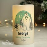 Personalised The Snowman and the Snowdog Night Light LED Pillar Candle