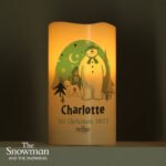 Personalised The Snowman and the Snowdog Night Light LED Pillar Candle - Image 2