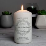 Personalised 'On Your First Holy Communion You Are Truly Blessed' Pillar Candle
