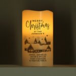 Personalised Christmas Town Design 'Merry Christmas' LED Pillar Candle - Image 2
