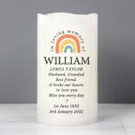 Personalised 'In Loving Memory' Rainbow Design LED Pillar Candle - Image 2