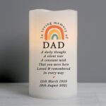 Personalised 'In Loving Memory' Rainbow Design LED Pillar Candle - Image 3