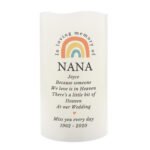 Personalised 'In Loving Memory' Rainbow Design LED Pillar Candle - Image 4
