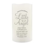 Personalised 'Heaven Has Gained A Little Angel' LED Pillar Candle - Image 4