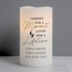 Personalised 'Carried For A Moment, Loved For A Lifetime' Led Pillar Candle