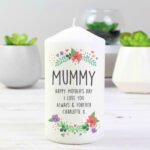 Personalised Any Message Floral Design Pillar Candle - Image 6