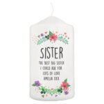 Personalised Any Message Floral Design Pillar Candle - Image 7