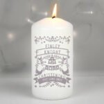 Personalised Grey Papercut Design Pillar Candle - Image 6