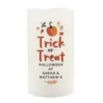 Personalised Any Message 'Trick or Treat' Halloween LED Pilar Candle - Image 6