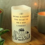 Personalised Any Message New Home Design LED Pillar Candle