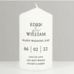 Personalised Couples Wedding/Anniversary Pillar Candle - Image 2