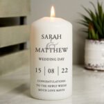 Personalised Couples Wedding/Anniversary Pillar Candle - Image 3