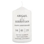 Personalised Couples Wedding/Anniversary Pillar Candle - Image 5