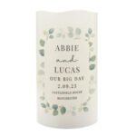 Personalised Any Message Botanical Design LED Pillar Candle - Image 5