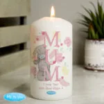 Personalised Me to You 'Mum' Floral Design Pillar Candle