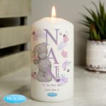 Personalised Me to You 'Nan' Floral Design Pillar Candle