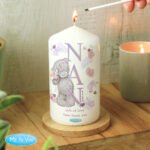 Personalised Me to You 'Nan' Floral Design Pillar Candle - Image 2