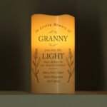 Personalised 'In Loving Memory' Any Message LED Pillar Candle - Image 2