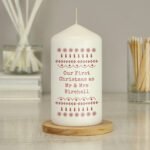 Personalised Any Message Christmas Fair Isle Design Pillar Candle - Image 2