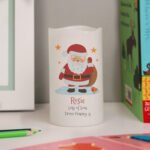 Personalised Children's Christmas Santa Design LED Pillar Candle - Image 3