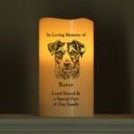 Personalised Dog Breed Design Memorial LED Pillar Candle - Image 2