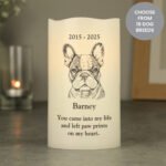 Personalised Dog Breed Design Memorial LED Pillar Candle - Image 4