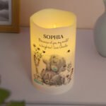 Personalised Any Message Me to You Floral Design LED Pillar Candle - Image 4