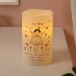 Personalised Children's Fairy Princess Design LED Night Light Pillar Candle