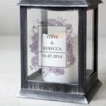 Personalised Soft Watercolour Design Rustic Black Plastic Light-up Lantern - Image 2