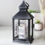 Personalised Soft Watercolour Design Rustic Black Plastic Light-up Lantern - Image 3