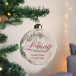 Personalised 'In Loving Memory' Glass Christmas Bauble - Image 3