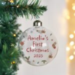 Personalised Baby 'First Christmas' Glass Bauble