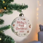 Personalised Baby 'First Christmas' Glass Bauble - Image 3