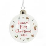Personalised Baby 'First Christmas' Glass Bauble - Image 4