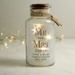 Personalised 'Mr and Mrs' LED Light-Up Glass Jar - Image 3
