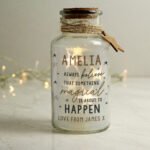 Personalised 'Always Believe That Something Magical Is About To Happen' LED Light-Up Glass Jar - Image 2