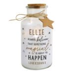 Personalised 'Always Believe That Something Magical Is About To Happen' LED Light-Up Glass Jar - Image 3
