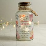 Personalised Any Message Floral Design LED Light-Up Glass Jar - Image 2