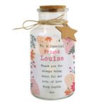 Personalised Any Message Floral Design LED Light-Up Glass Jar - Image 6